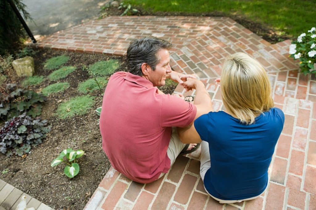 Couple in garden