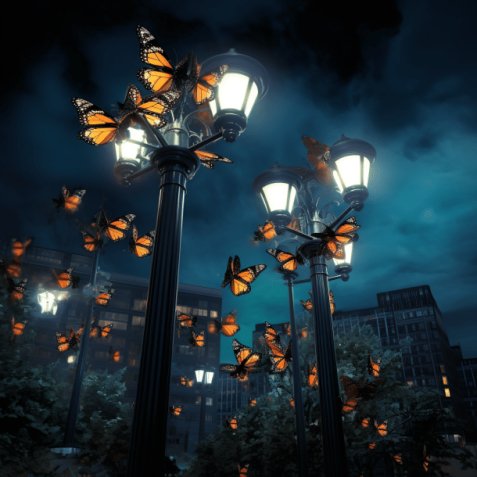 papillons lampadaire